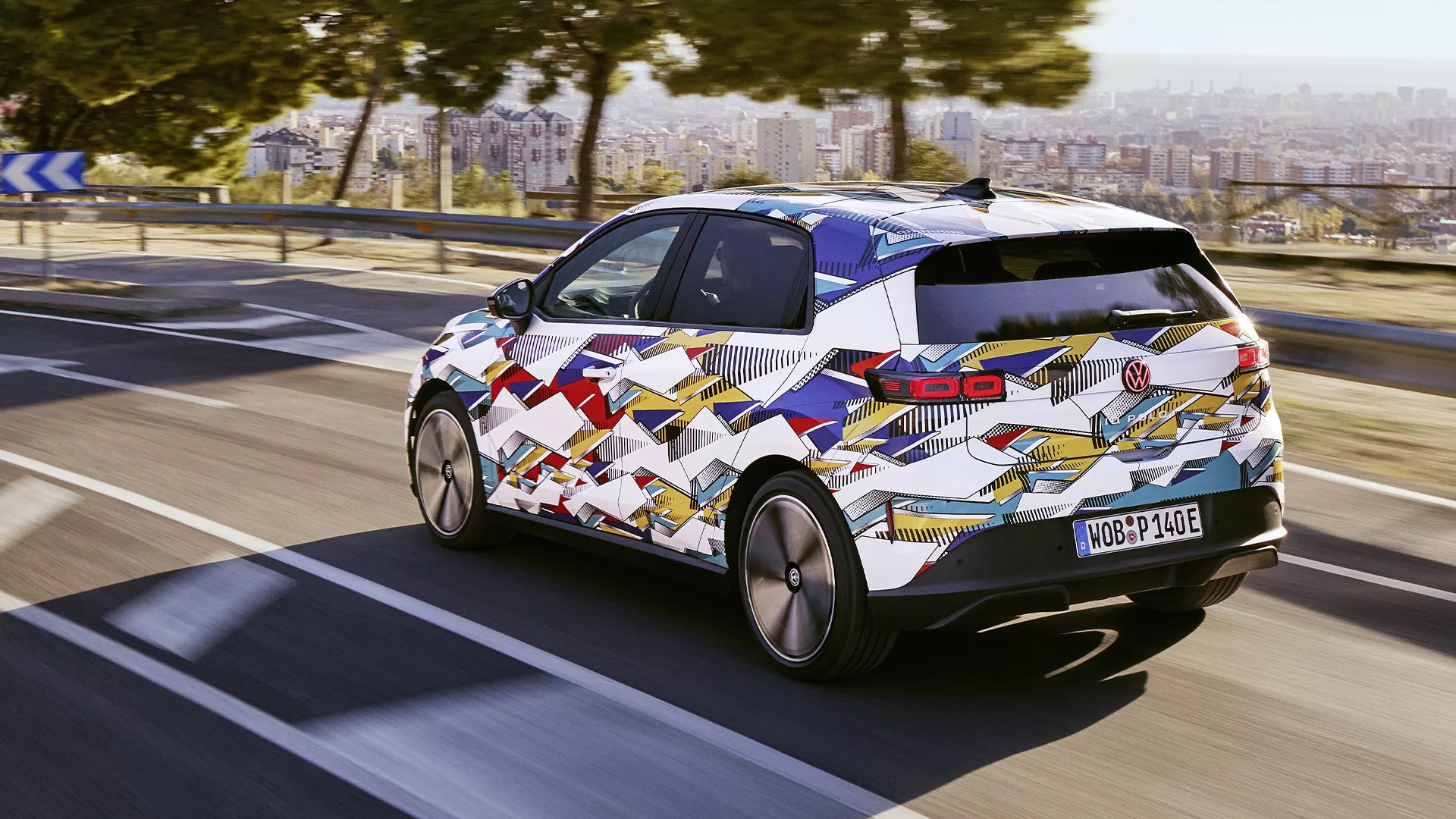 VW ID. Polo Heckansicht Camouflage