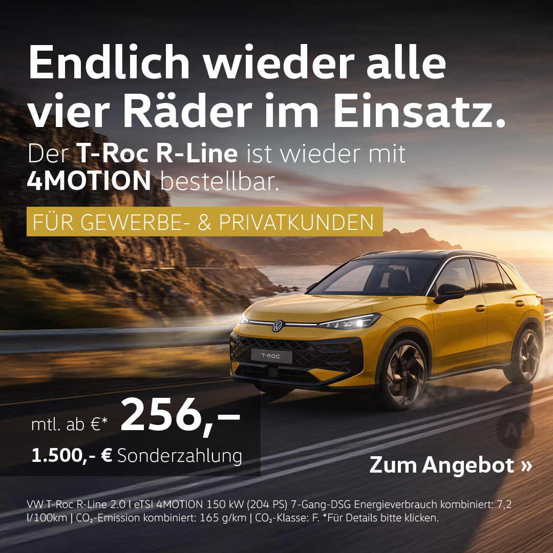 BEITRAGSBILD VW T-ROC 4MOTION SONDERLEASING