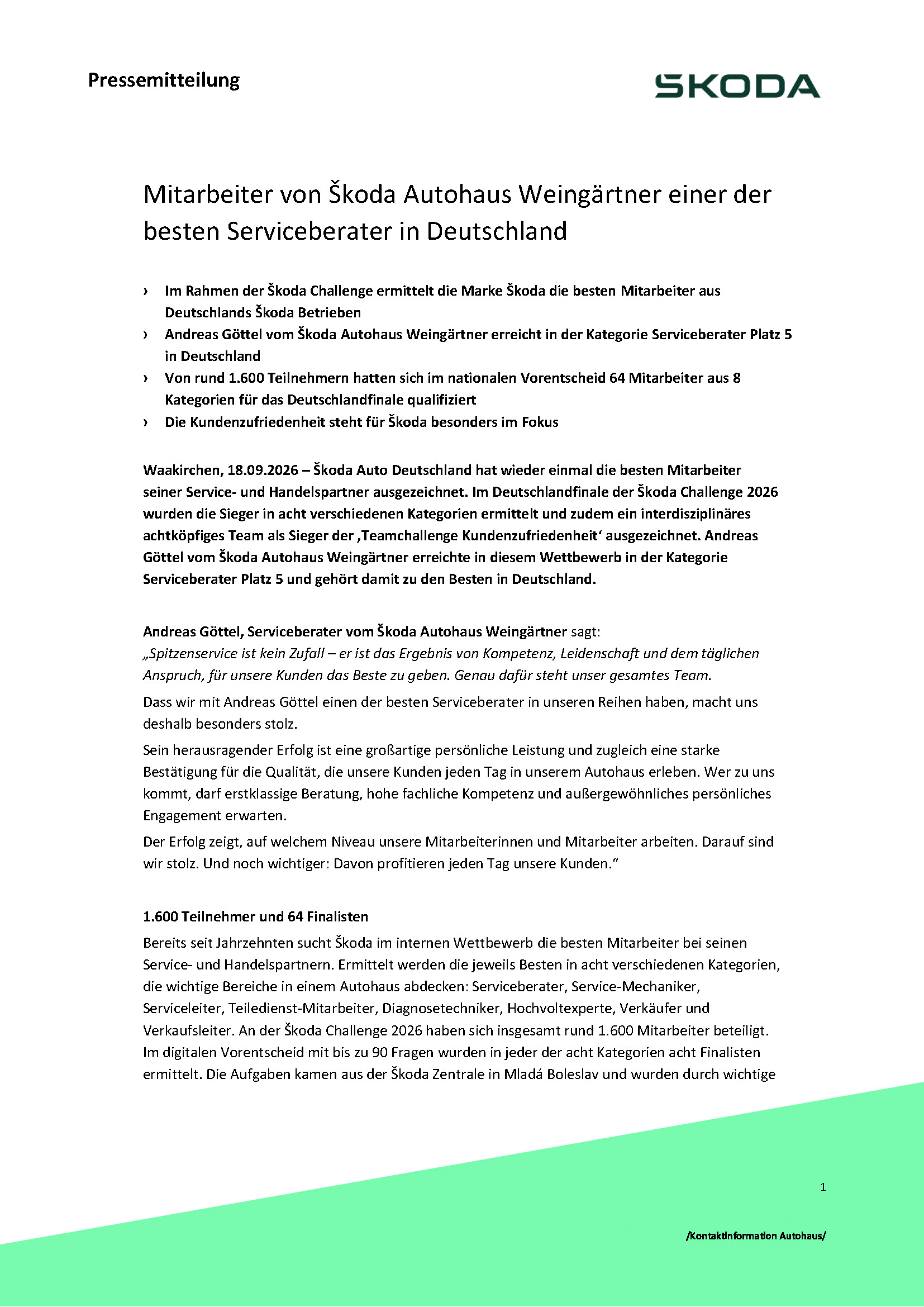 ŠKODA Service – Seite 1